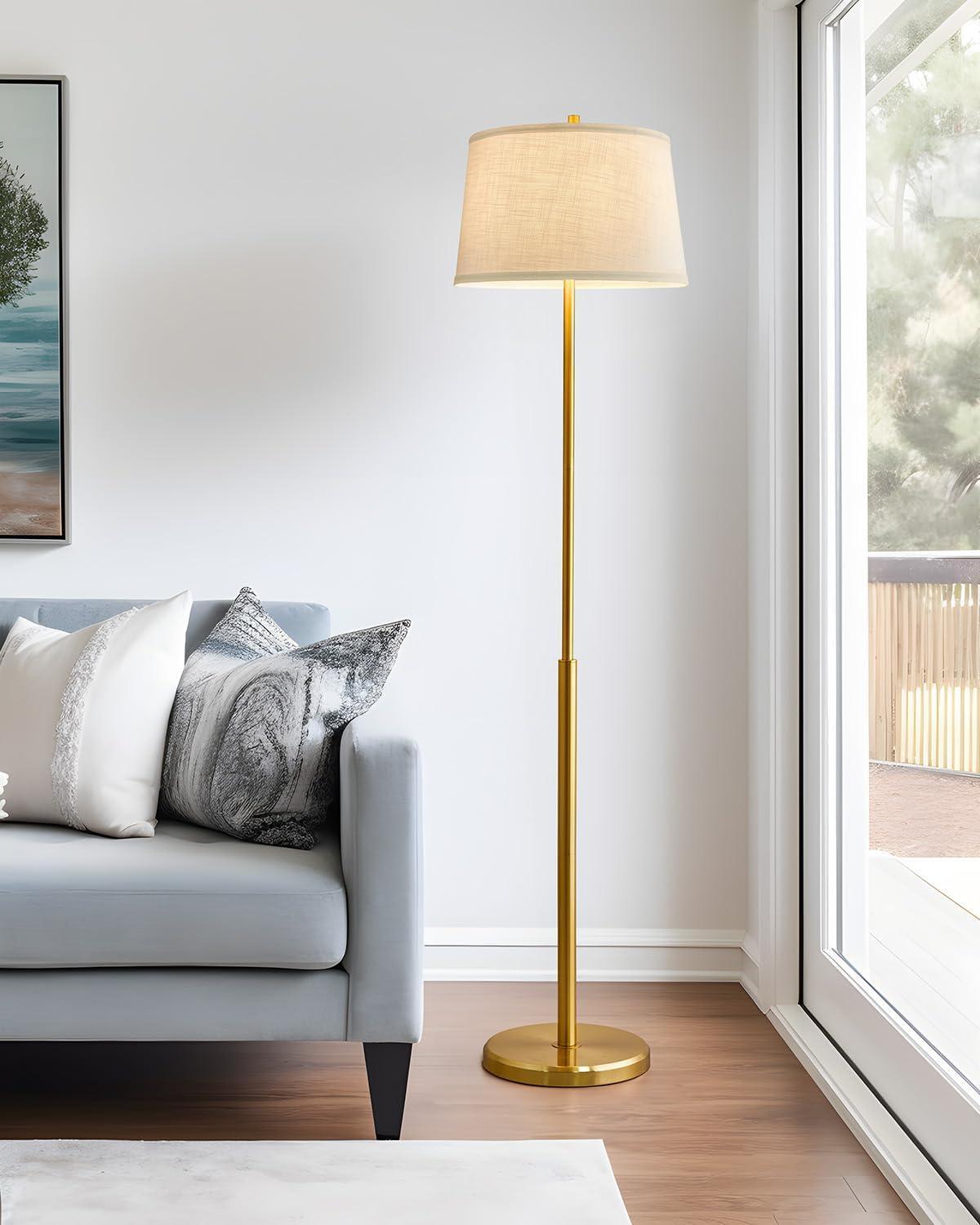 61.75" Modern Floor Lamp For Living Room Tall Lamp For Bedroom Gold Floor Lamp With Rotary Switch Industrial Standing Lamp Floor Lamp For Nursery Study Room Office