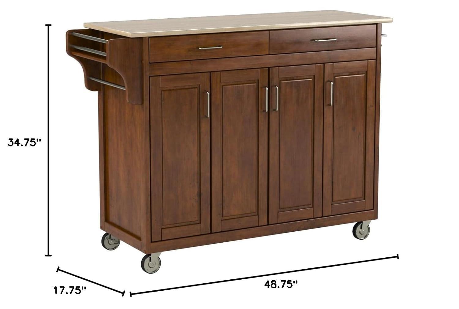 Homestyles Create-a-Cart Wood Rolling Kitchen Cart in Brown