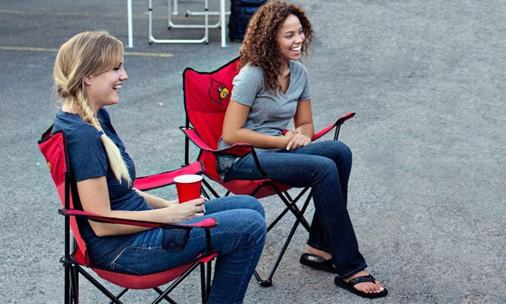 Red Collapsible Sports Theme Camping Chair with Arms