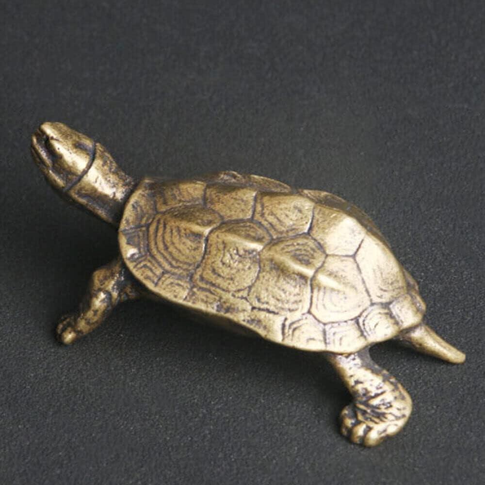 TEAMWILL 1PC Brass Vintage Turtle Figurine Statue Home Ornaments Animal Figurines Gift US