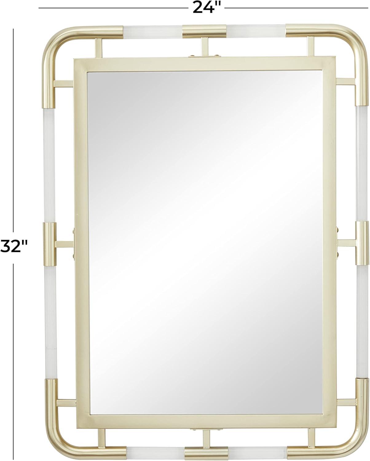 CosmoLiving by Cosmopolitan 24" x 32" Gold Wall Mirror with Acrylic Details