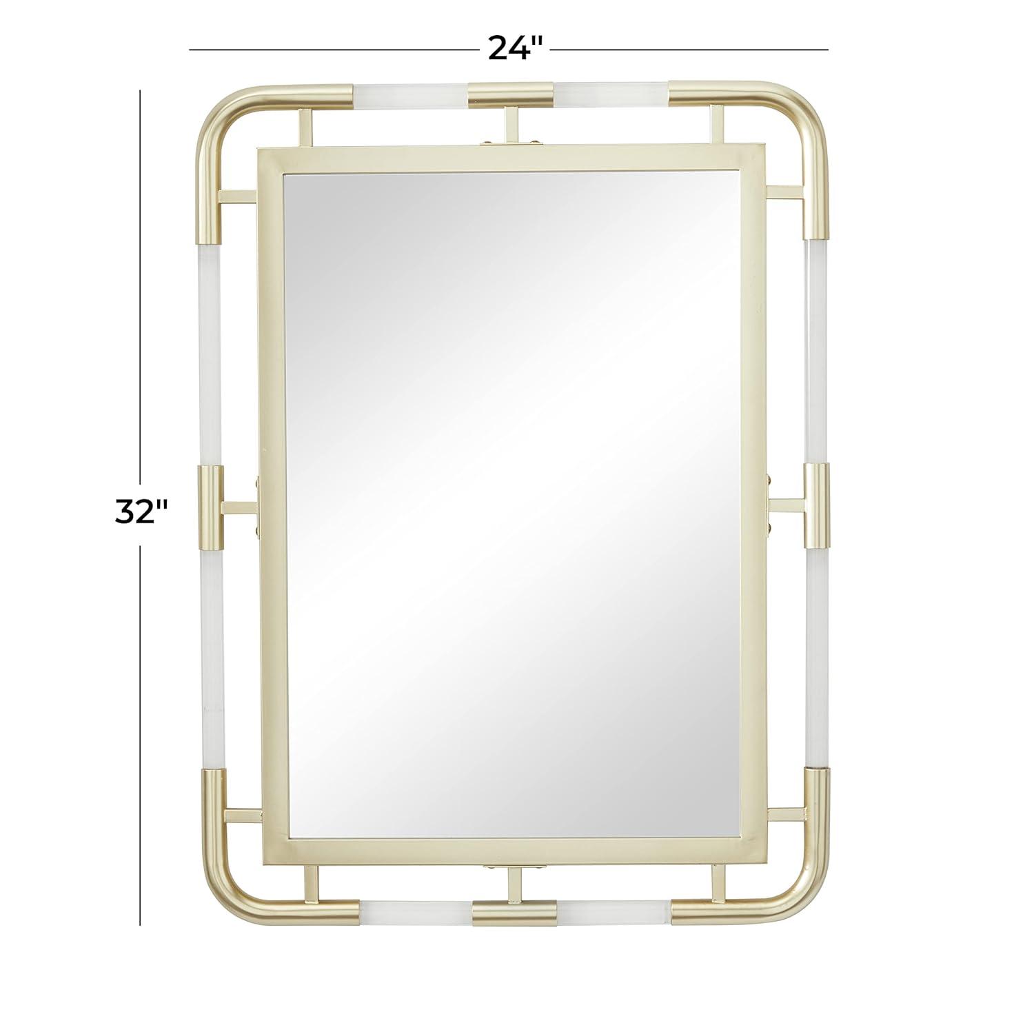CosmoLiving by Cosmopolitan 24" x 32" Gold Wall Mirror with Acrylic Details