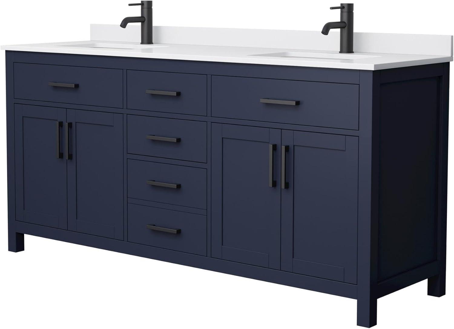 Beckett 72" Freestanding Double Bathroom Vanity with Cultured Marble Top