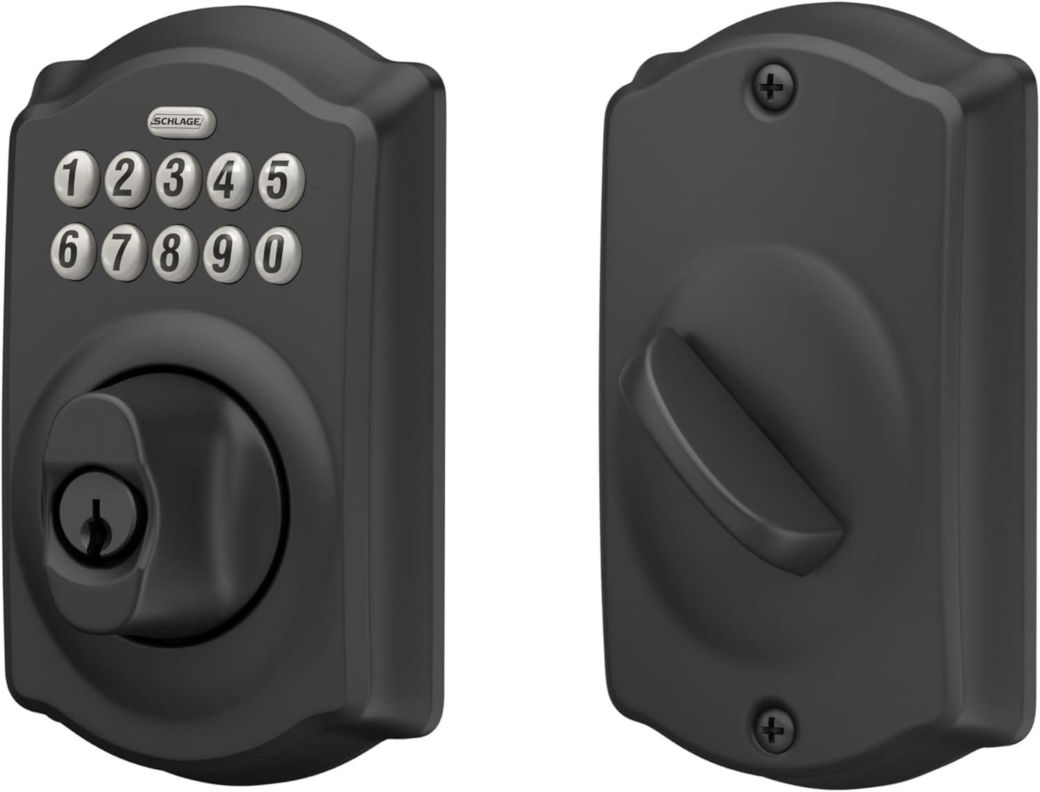 Matte Black Electronic Keypad Single Cylinder Deadbolt