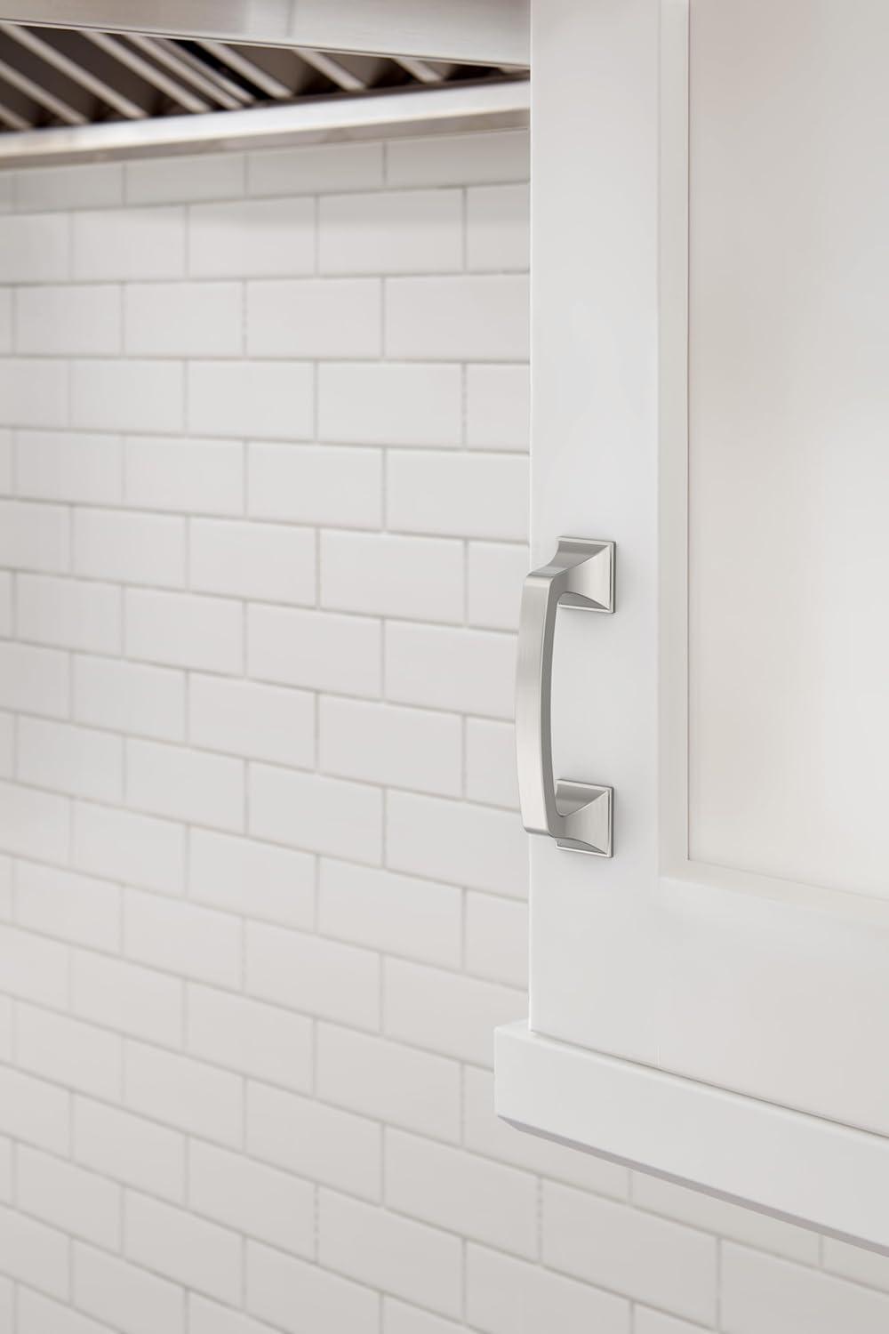 Amerock Ville 3 inch (76mm) Center-to-Center Satin Nickel Cabinet Pull