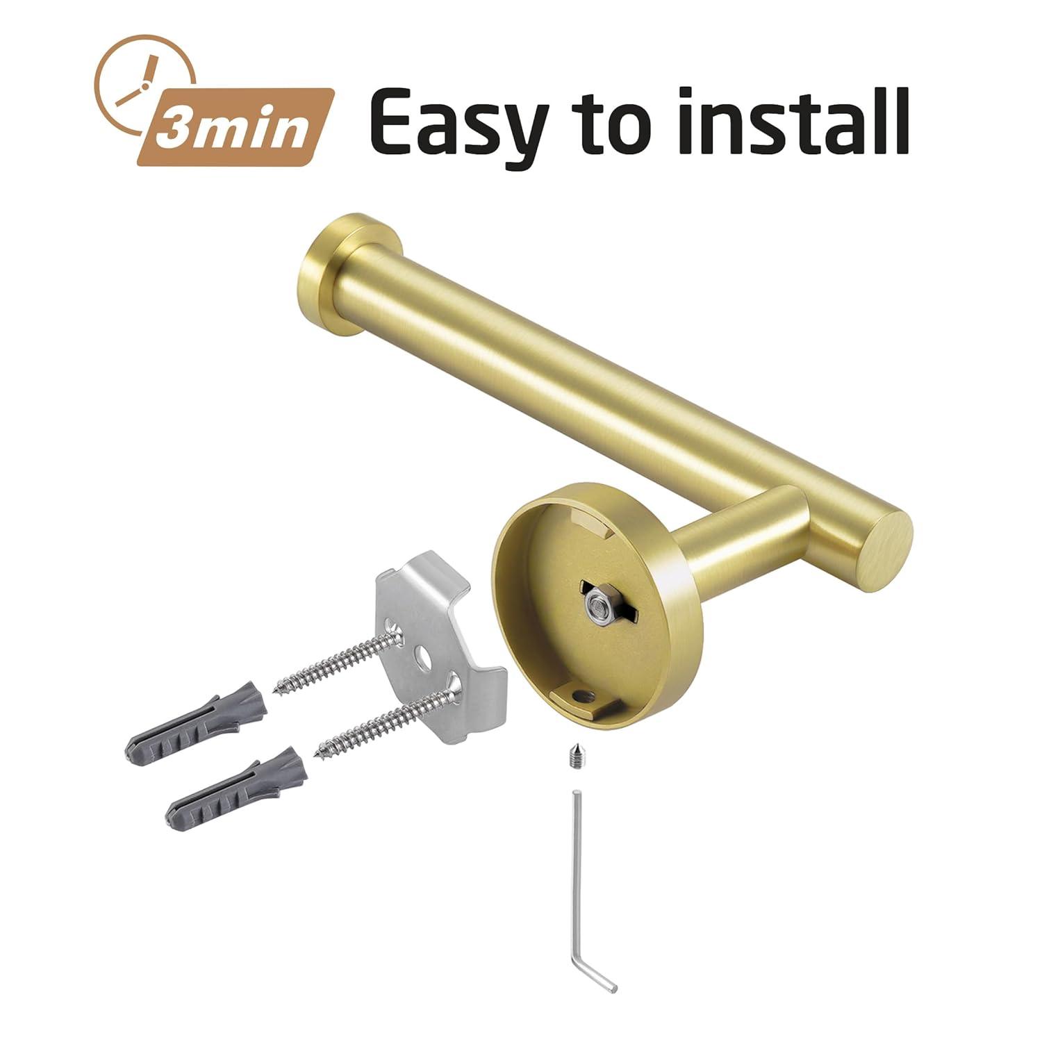 KES Bathroom Toilet Paper Holder Brushed Brass Wall Mount Toilet Roll Holder SUS304 Stainless Steel, A2175S12-BZ 1