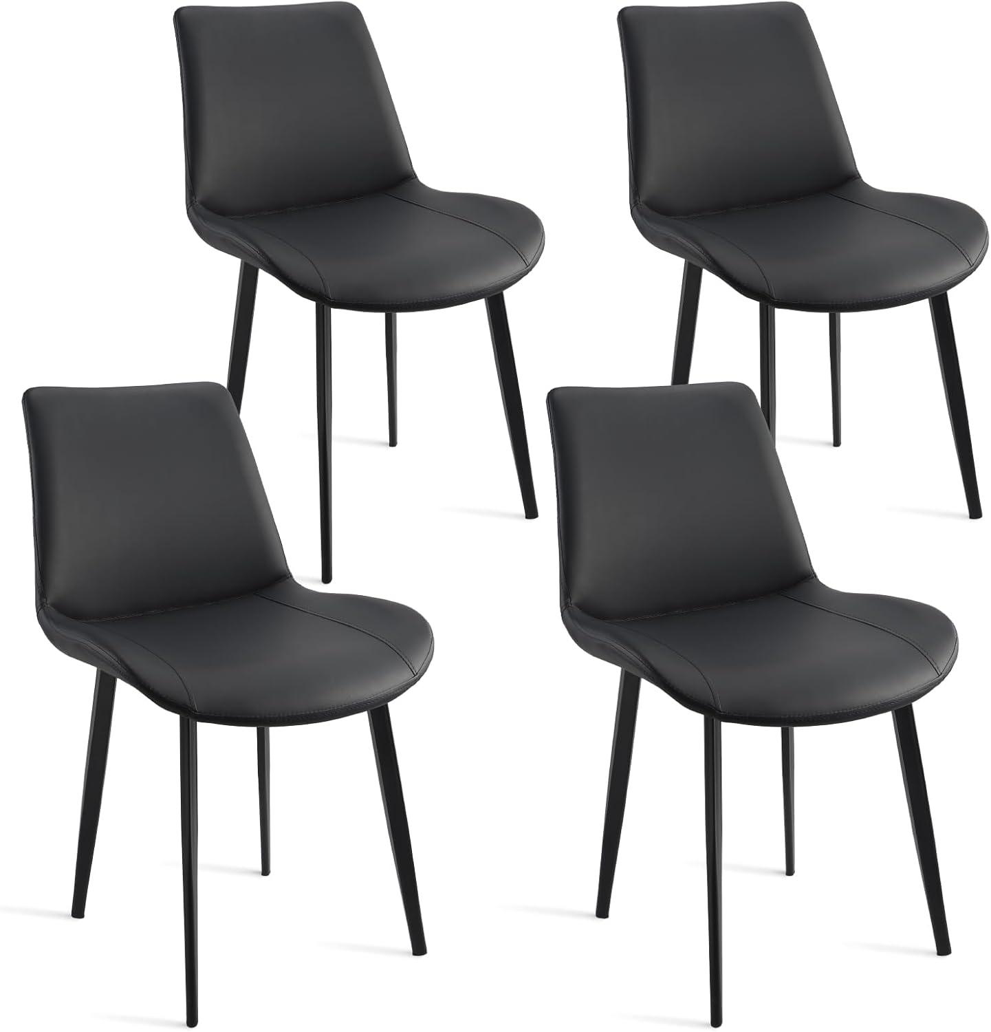 Shenay PU Leather Dining Room Chair with Metal Legs for Indoor Kitchen Living Room