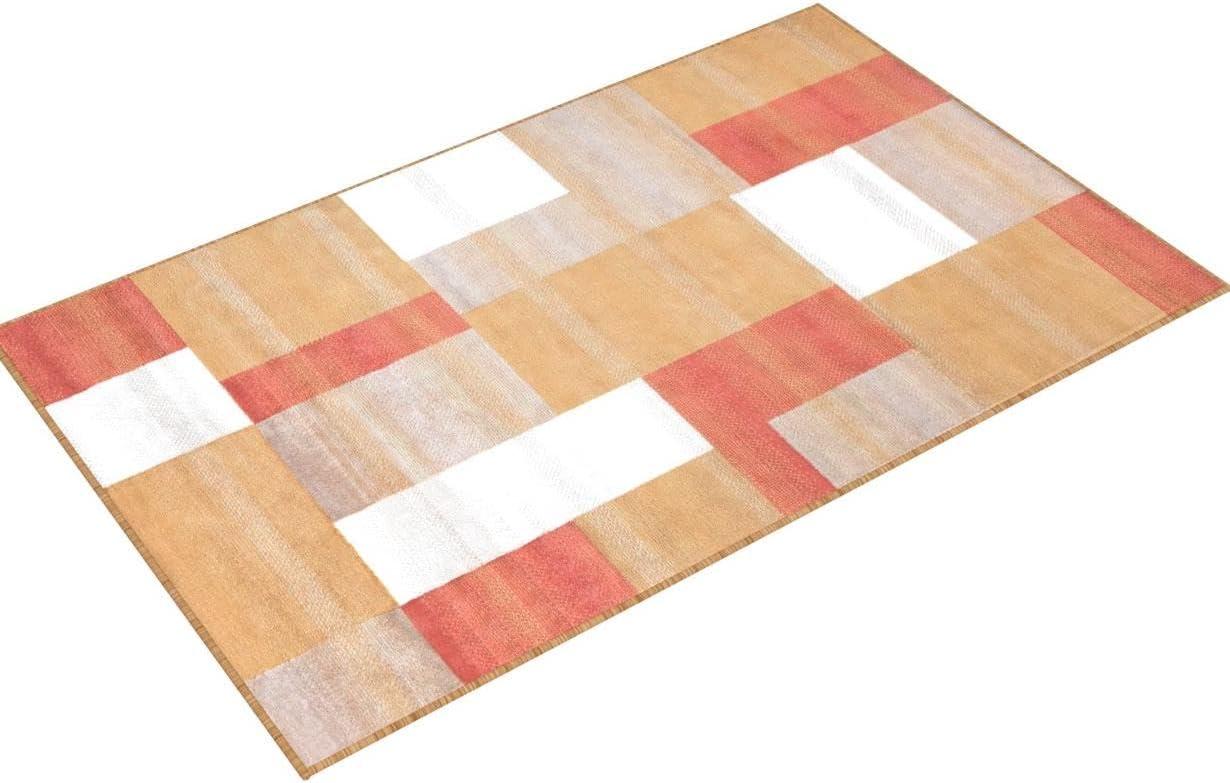 Superior Color Block Area Rug 8' x 10', Plush Indoor Rugs For Living Room Bedroom, Ginger