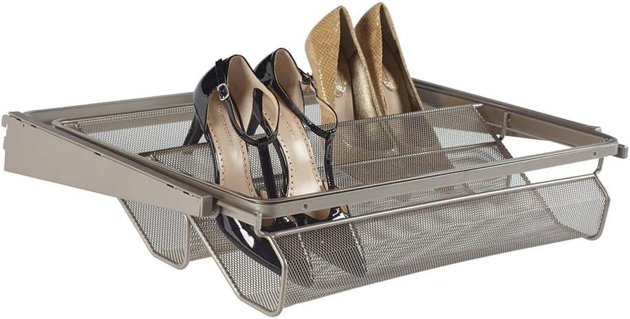 Champagne Nickel Pullout Steel Shoe Rack for Closet