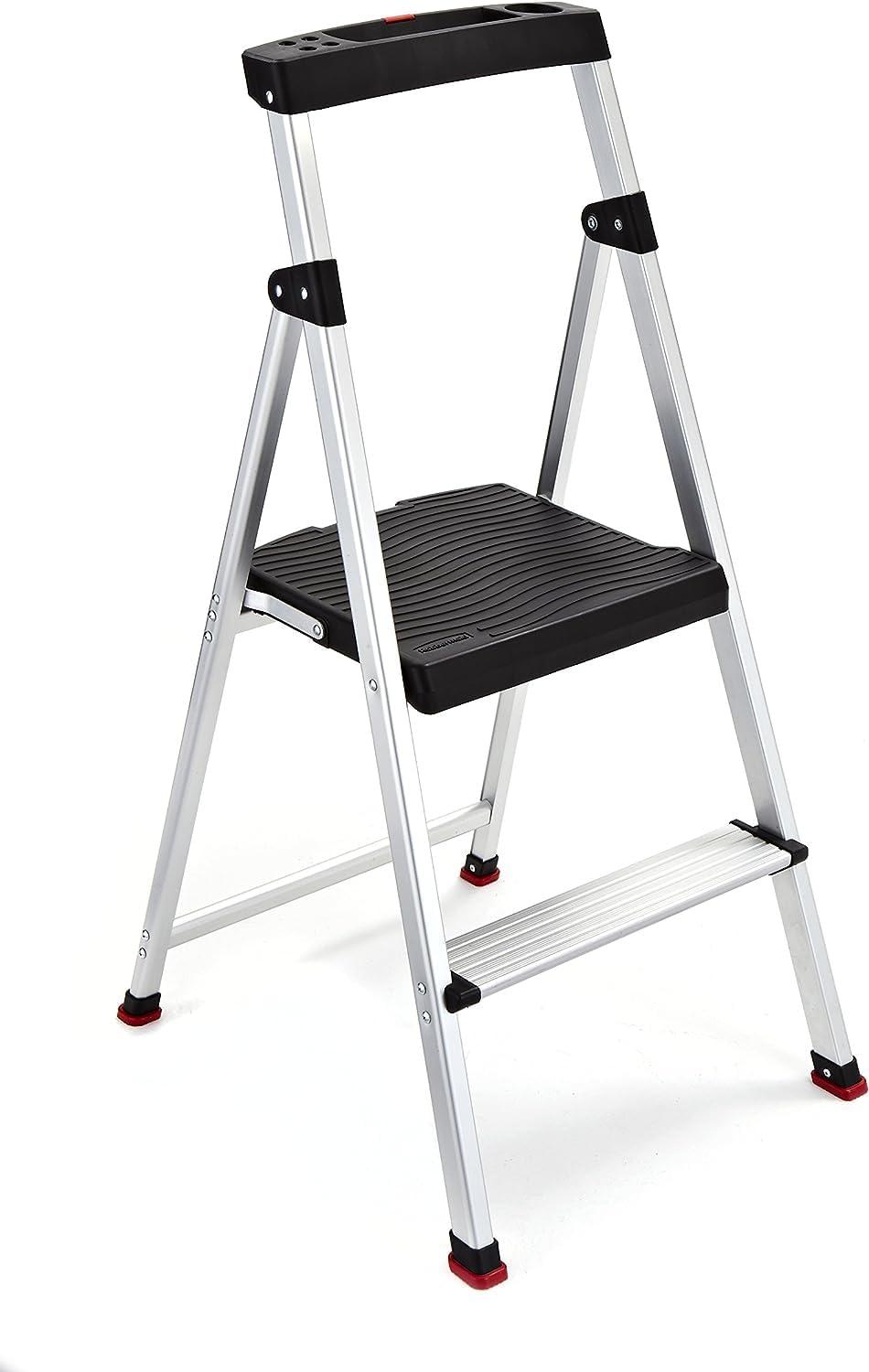 2 Step Lightweight Aluminum Step Stool with Project Top