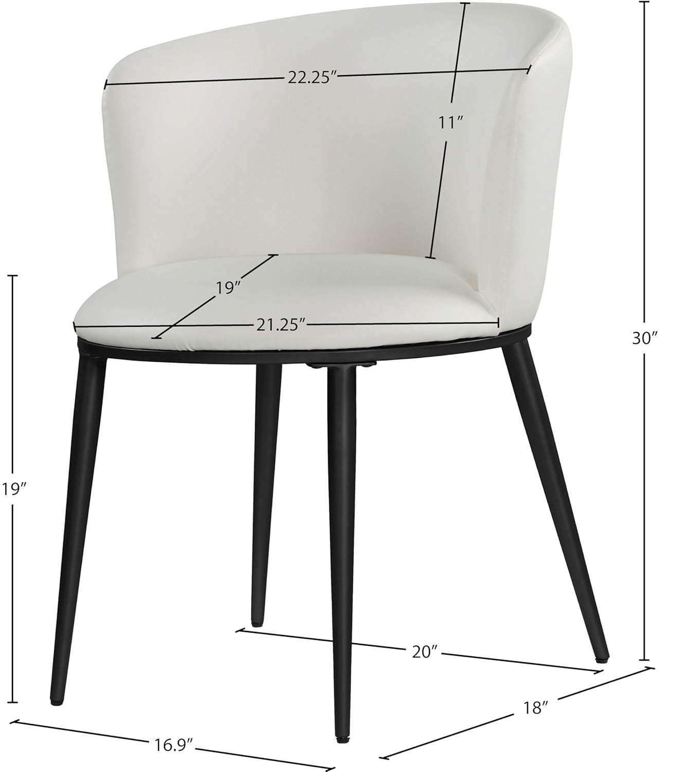 Meridian Furniture,Skylar White Vegan Leather Dining Chair, Set of 2