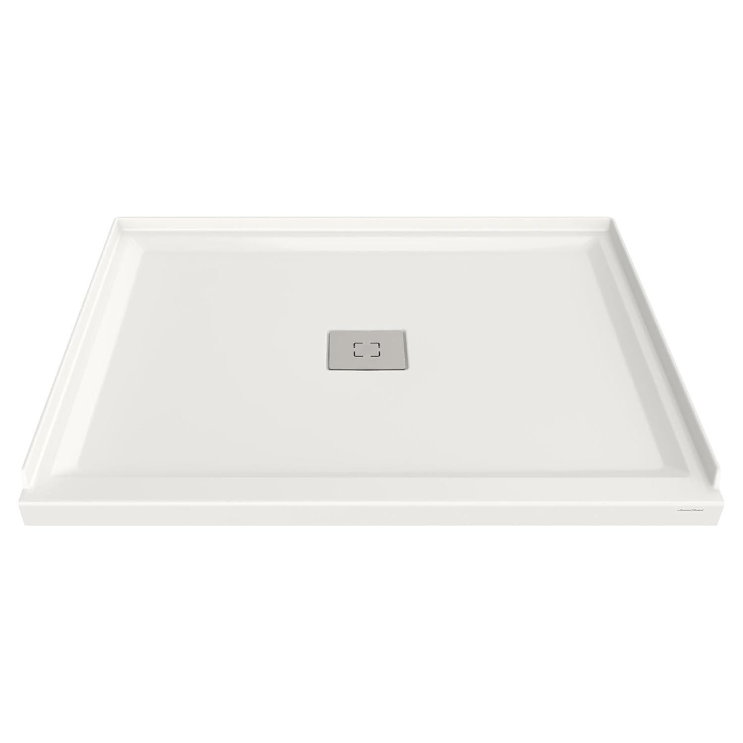 White Acrylic Rectangular Shower Base with Right Drain