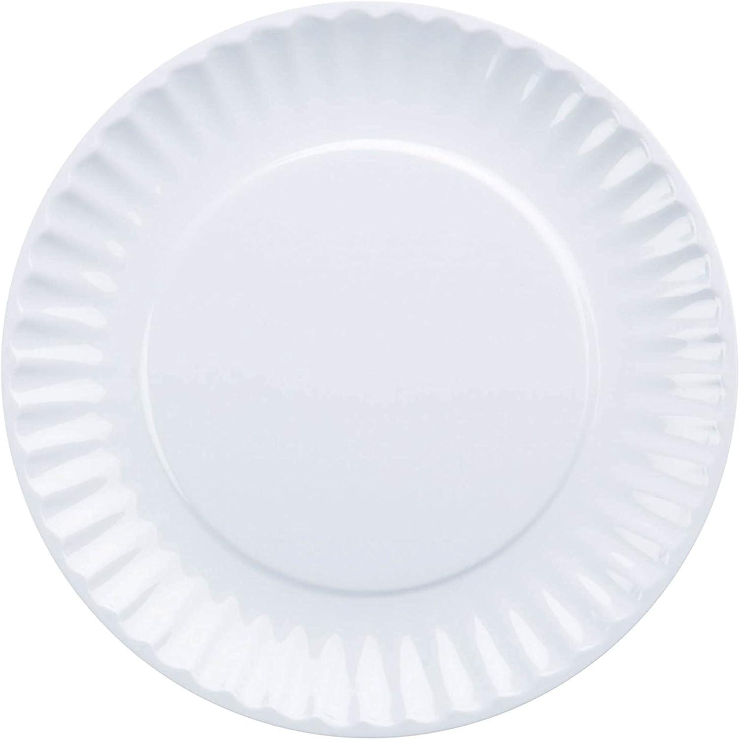 White Melamine Picnic Plate (Set of 12)