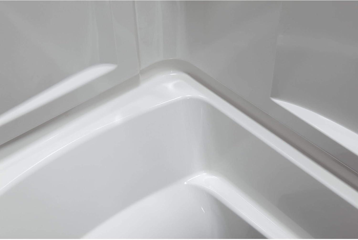 Ensemble 32 in. x 60 in. x 74 in. Bath and Shower Kit with Right-Hand Drain in White