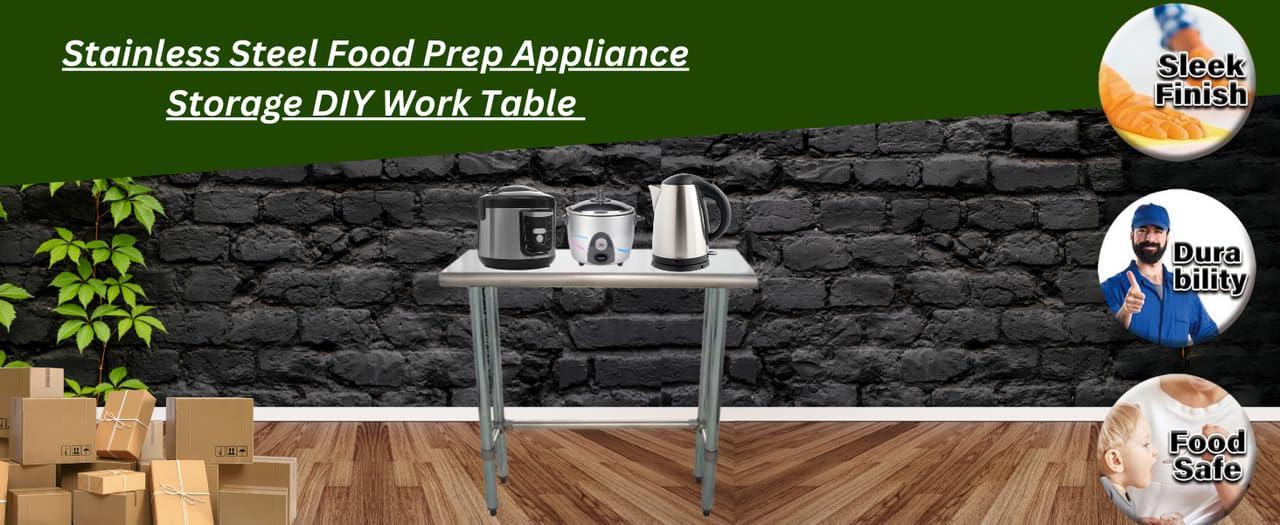Amgood Stainless Steel Open Base Work Table