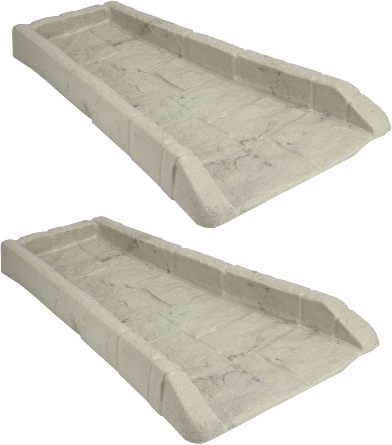Suncast SB24 Decorative Rain Gutter Downspout Splash Block, Tan  (2 Pack)