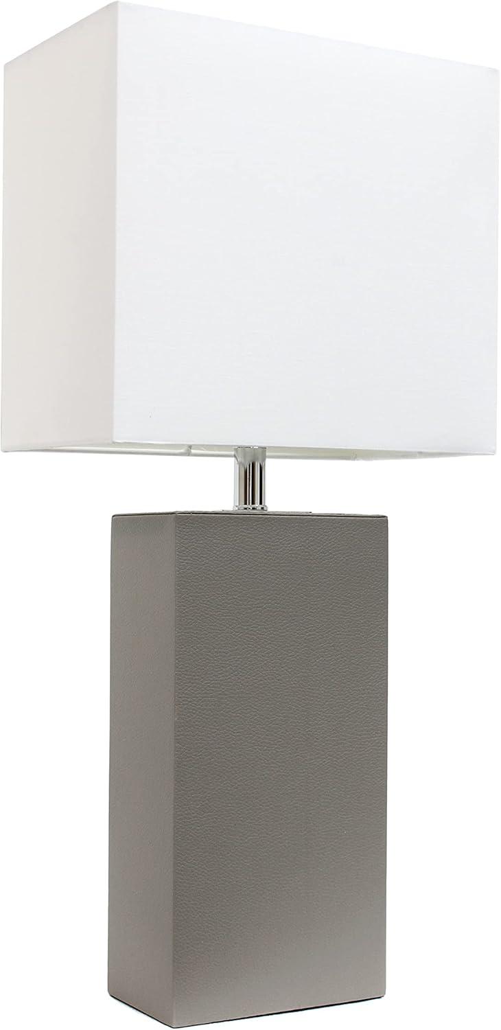 21" Monaco Avenue Modern Leather Table Lamp - Elegant Designs