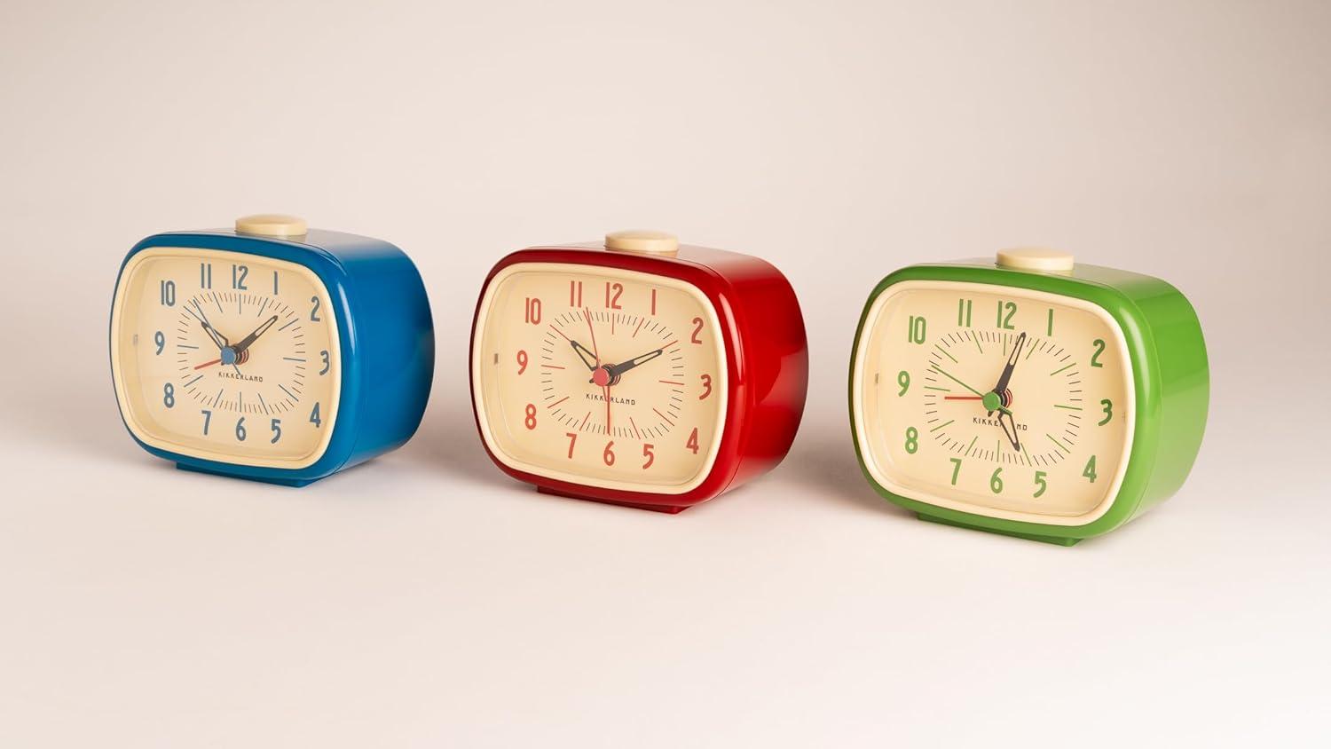 Green Retro Plastic Alarm Clock with Glow Hands