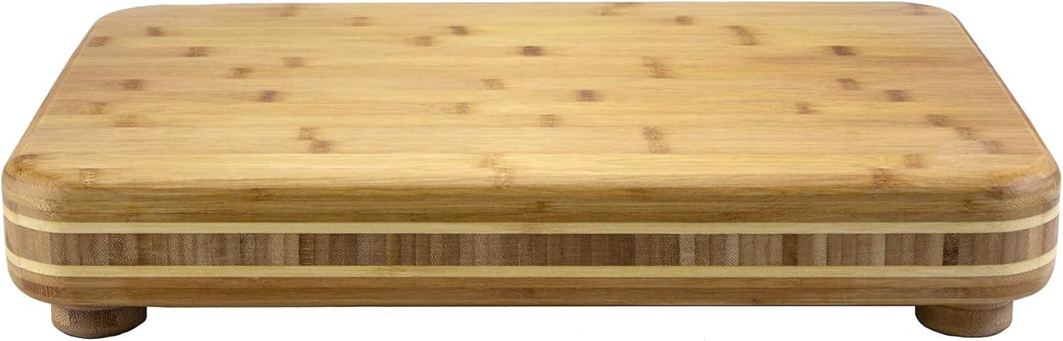 Eco-Friendly Bamboo Footed Chopping Block, 19" x 13.5"