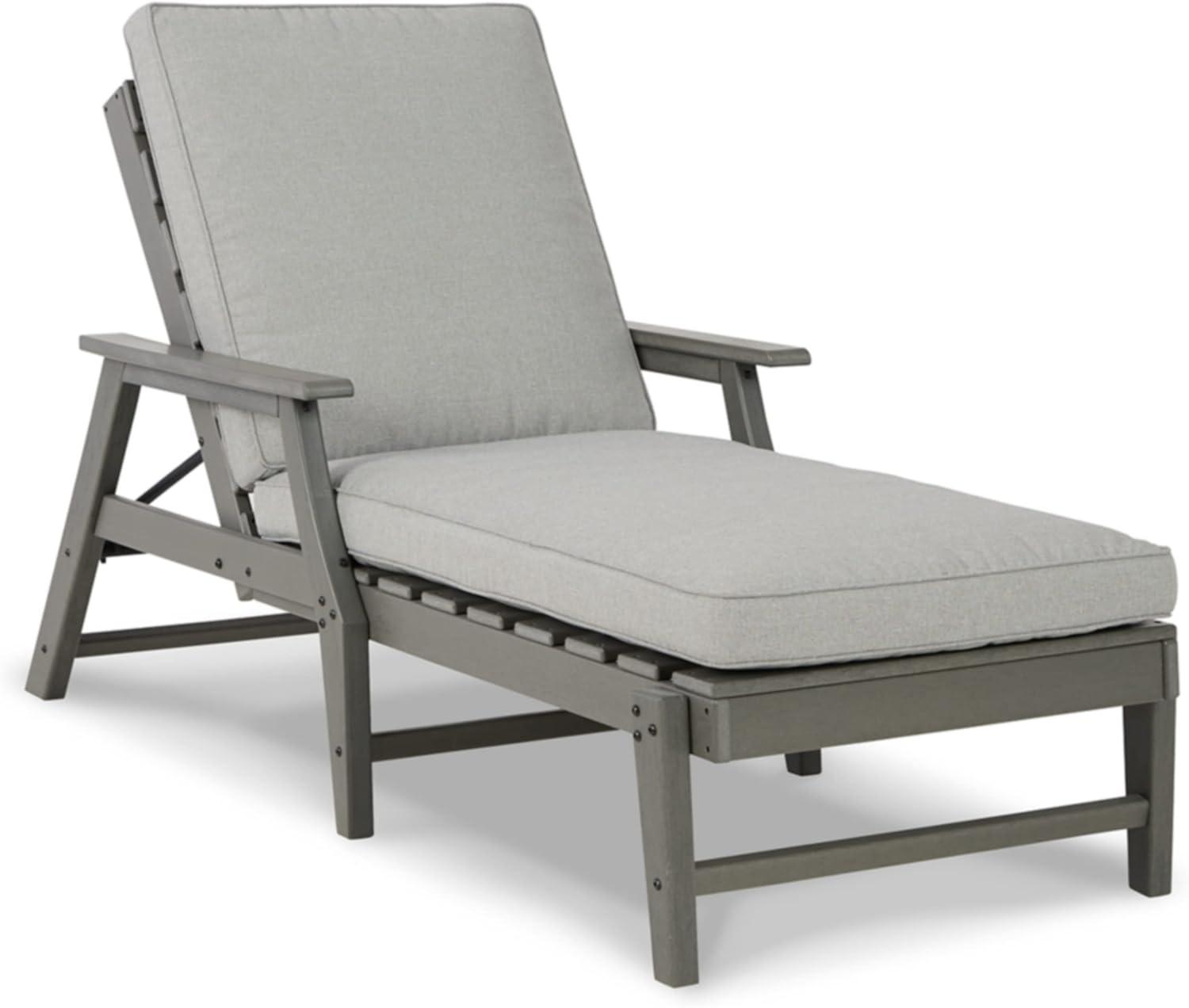 Signature Design by Ashley Contemporary Visola Chaise Lounge with Cushion  Gray