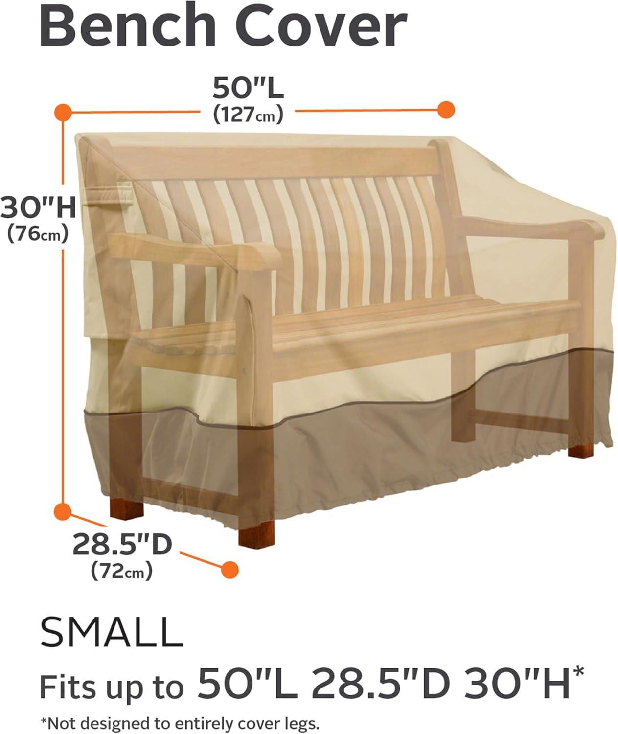 Classic Accessories Veranda™ Patio Bench Cover - Water Resistant Outdoor Furniture Cover, Small (70992)