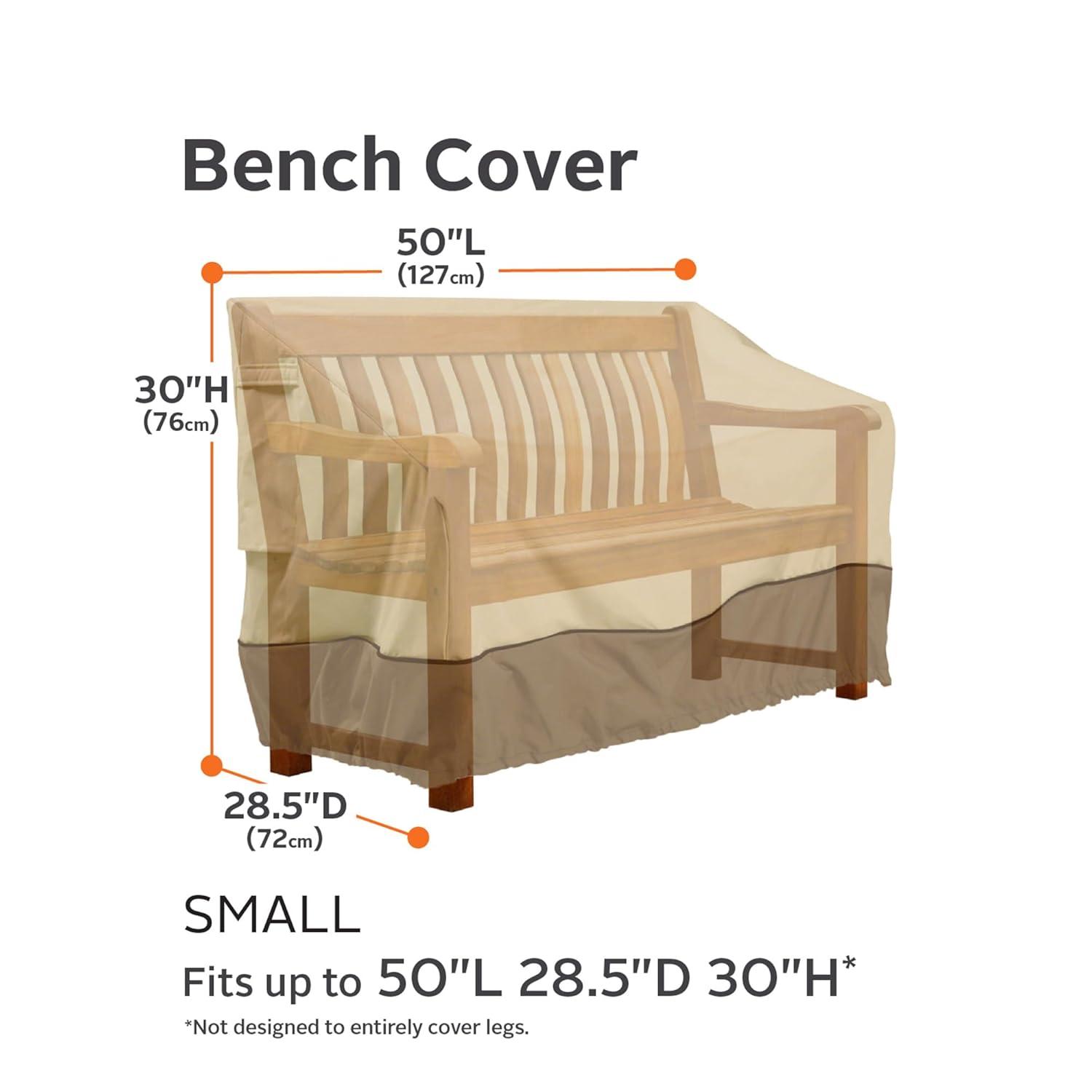 Classic Accessories Veranda™ Patio Bench Cover - Water Resistant Outdoor Furniture Cover, Small (70992)