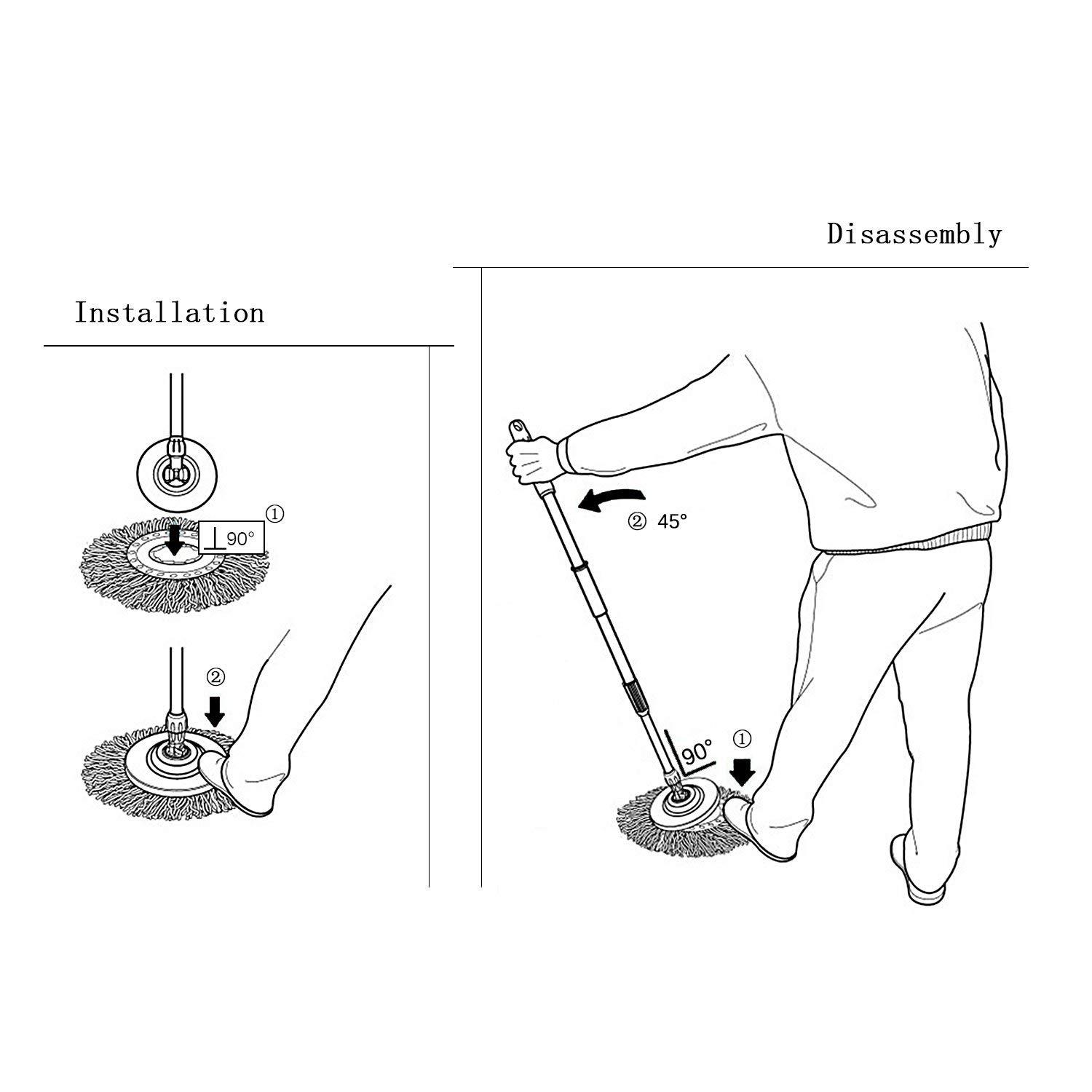 3 Pack Spin Mop Replacement Head for Hurrica, Mopnad, Cassabel and Other 360 Spin Mop Systems, Microfiber Spin Mop Refills (3pc-White)