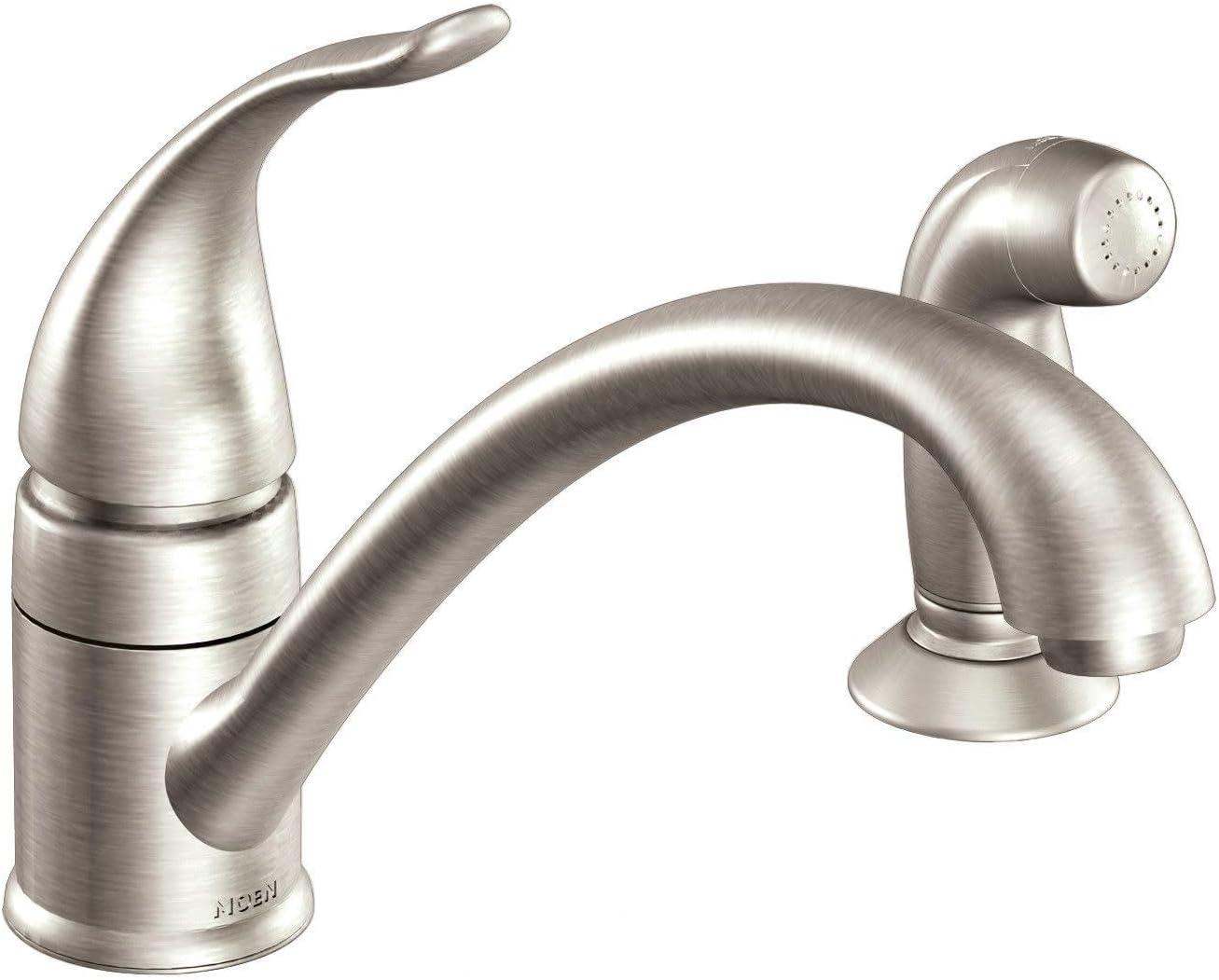 Moen Torrance One Handle Stainless Steel Kitchen Faucet Side Sprayer Included