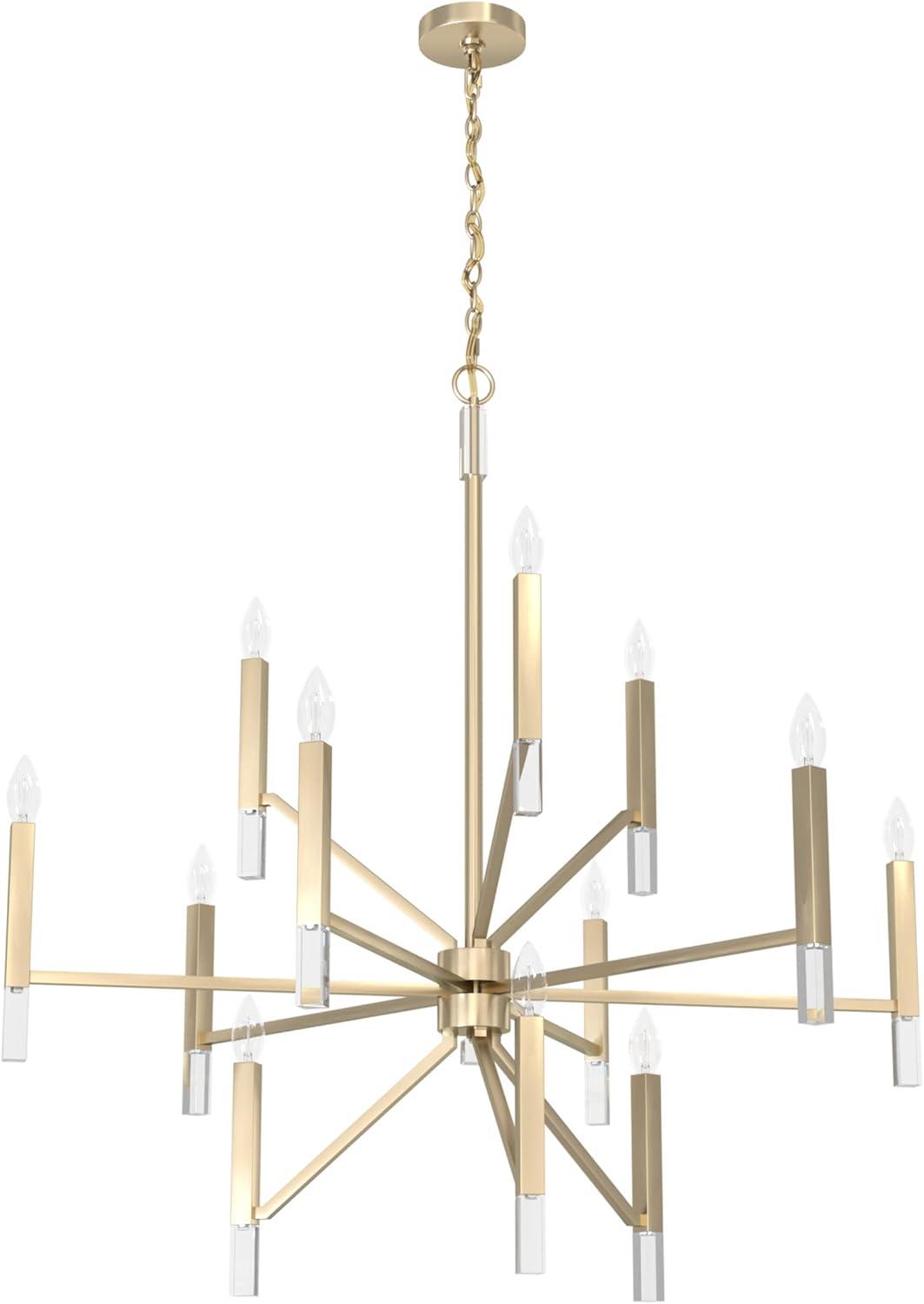 Sunjai 12 Light 3-Tier Sputnik Modern Linear Chandelier