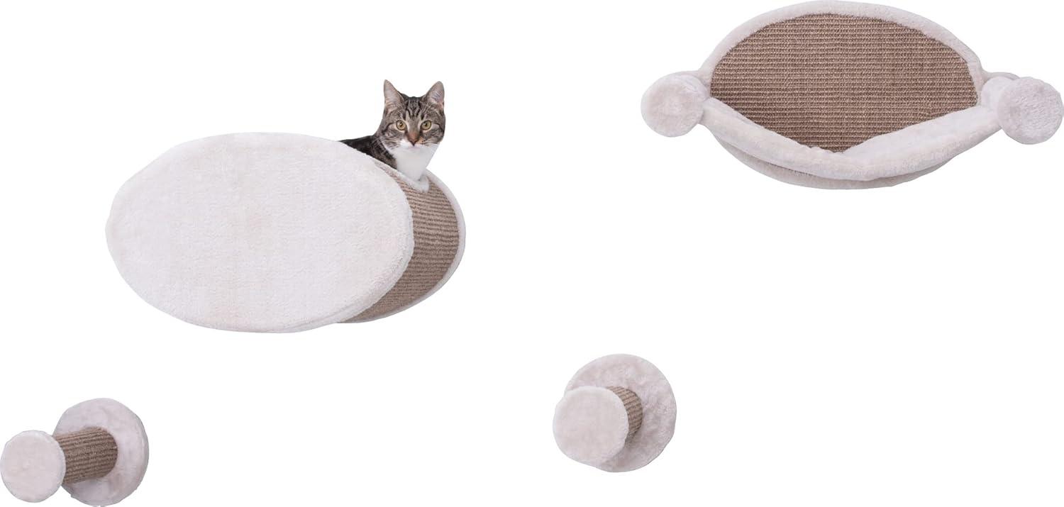 TRIXIE TRIXIE Wall Mounted Cat Lounge Set, Hammock and Condo with Two Steps, Cat Furniture, Scratching Post