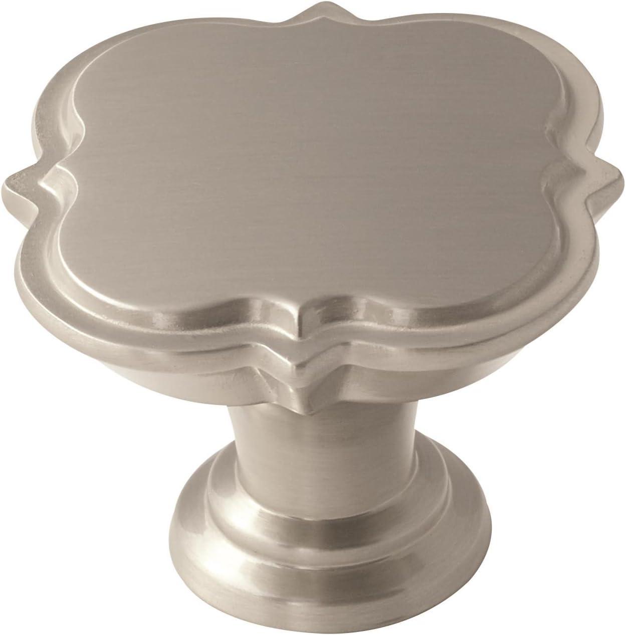 Satin Nickel Square Cabinet Knob with Mounting Hardware