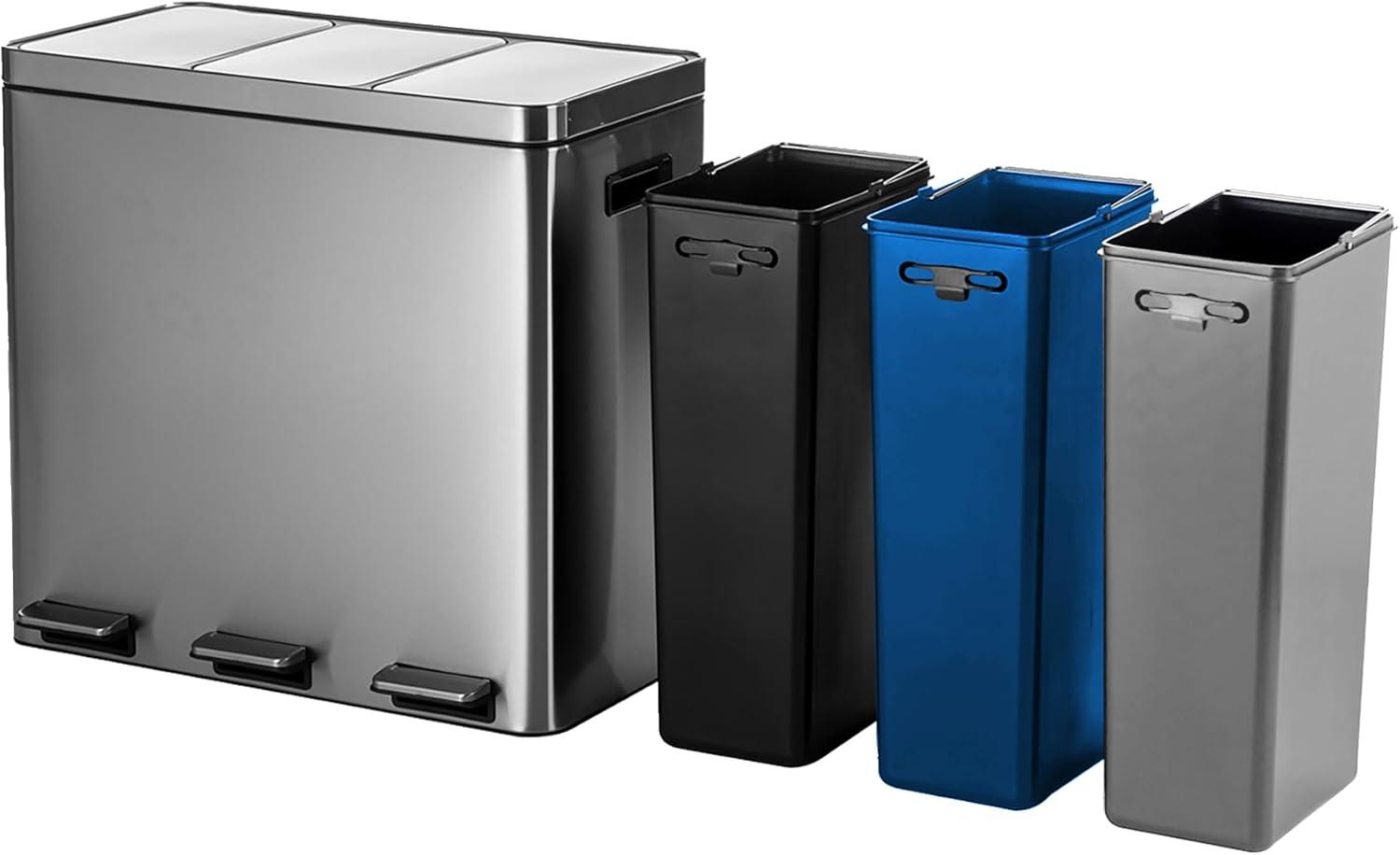 15.9 Gallon Stainless Steel Step On Trash Can