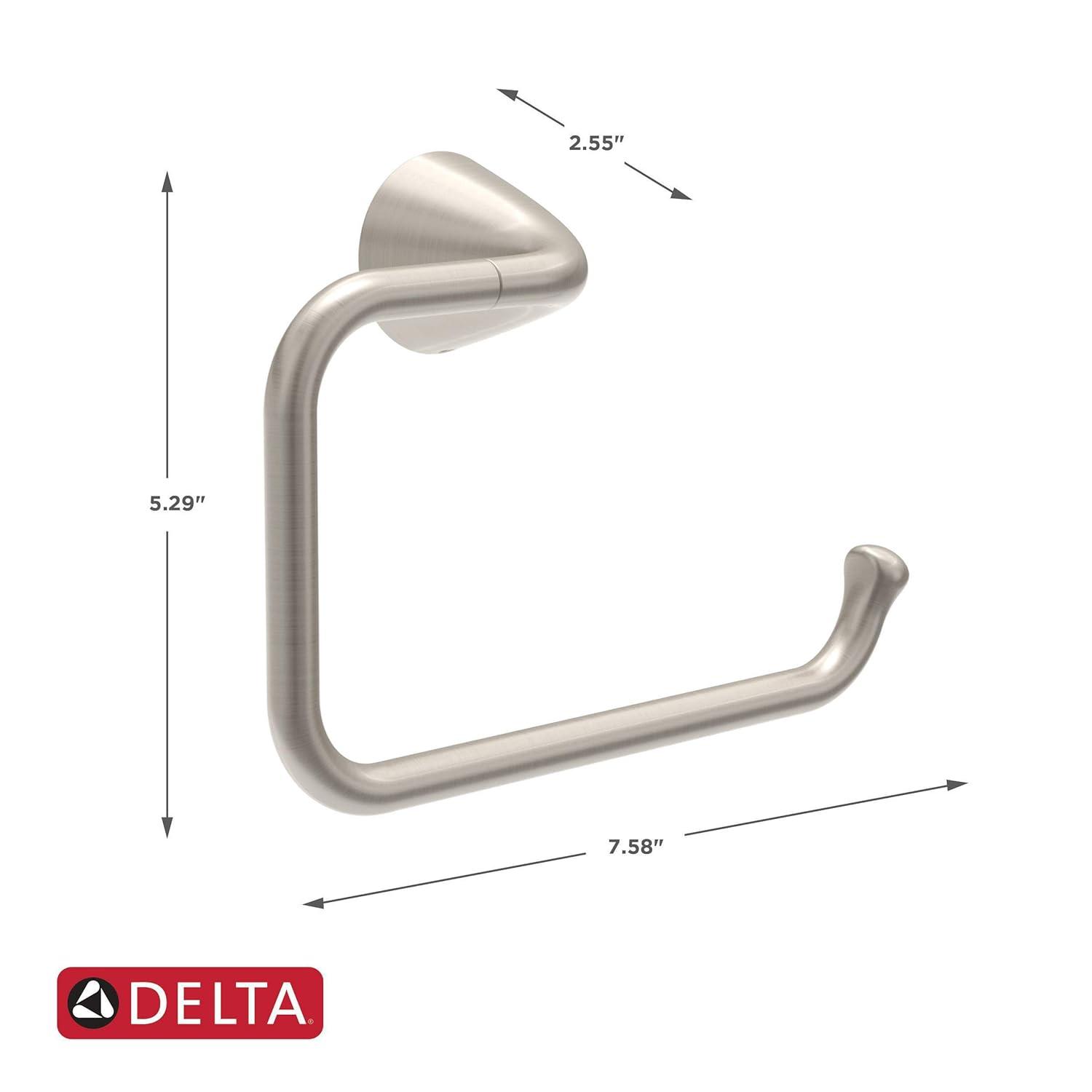 Delta Arvo Wall Mount Square Open Towel Ring Bath Hardware Accessory in Brushed Nickel ARV46-DN