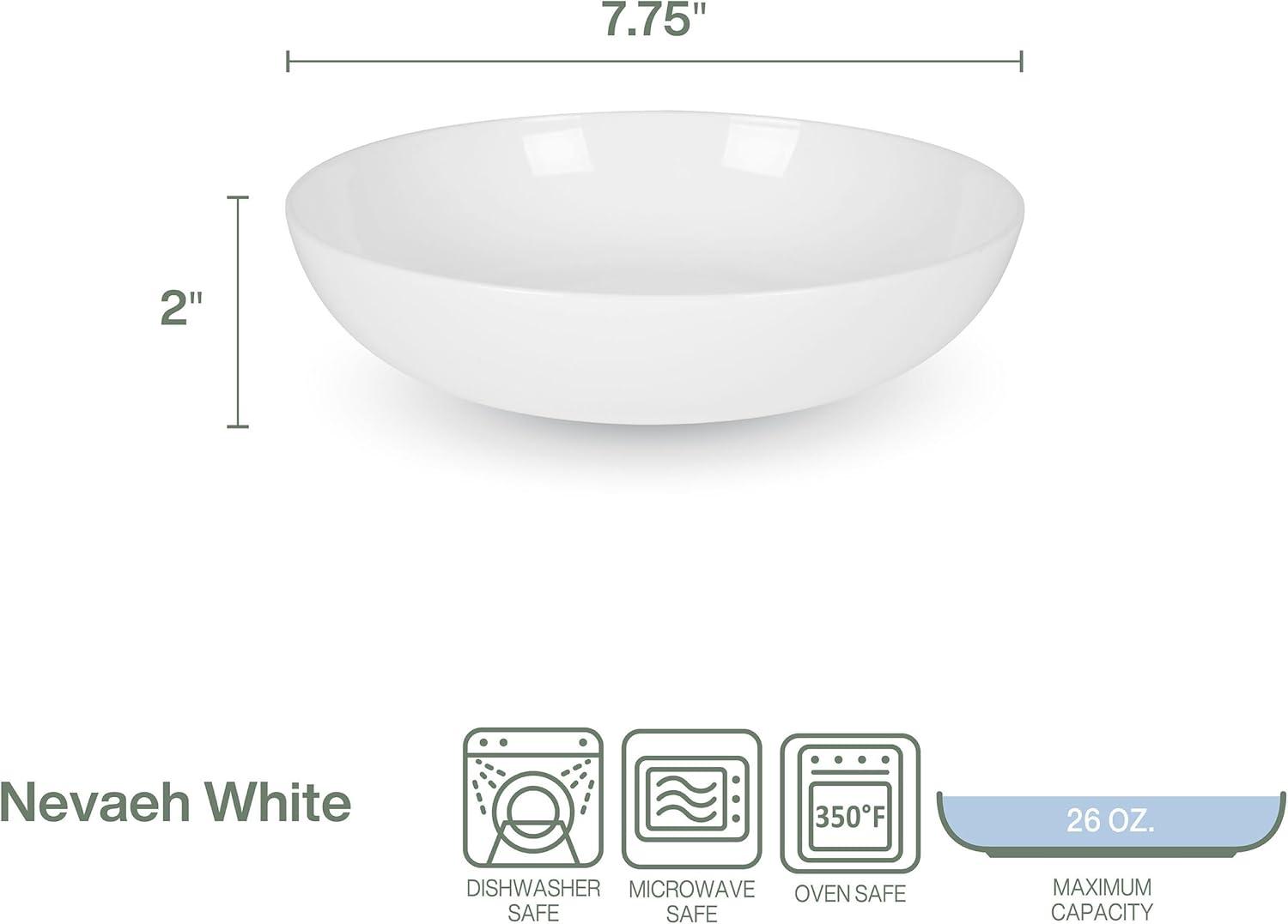 Fitz and Floyd Neveah White Pasta Dinner Bowl Set