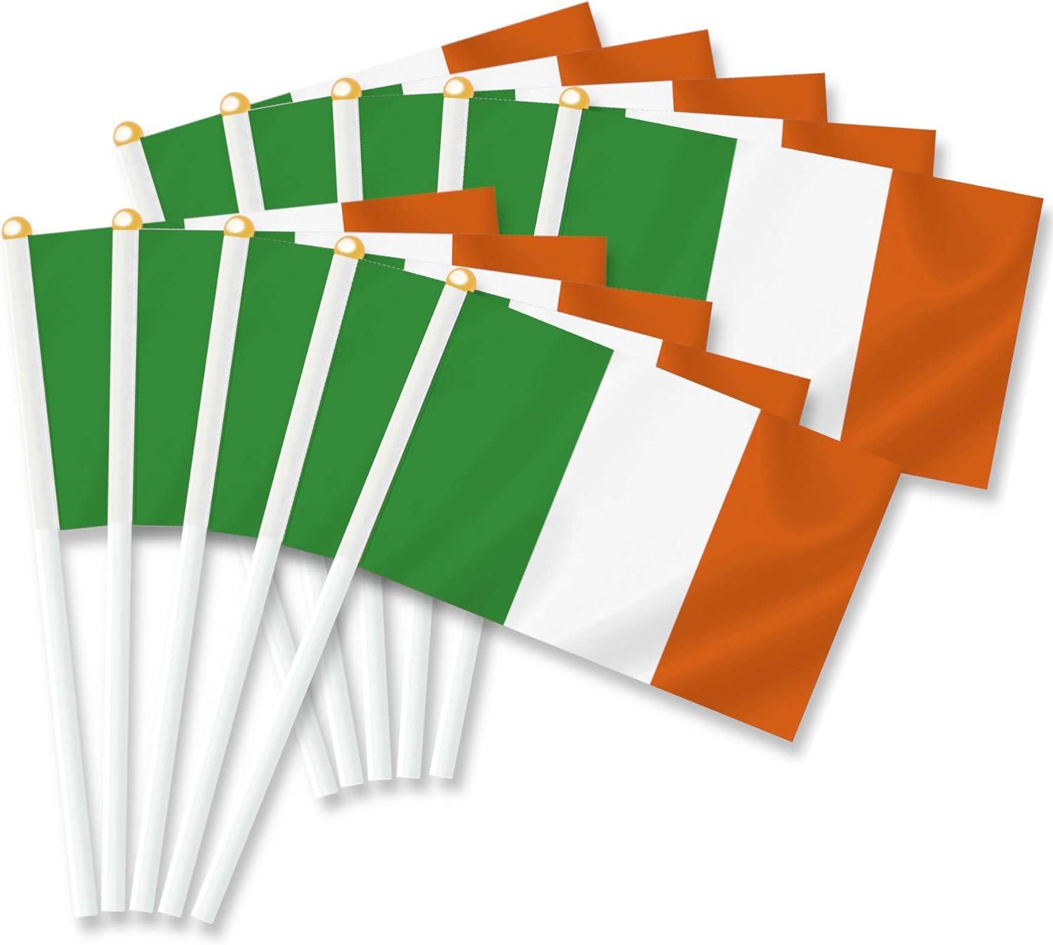 25 PCS Ireland Handheld Small Flag, Irish Hand held Mini Decor Decoration Banner