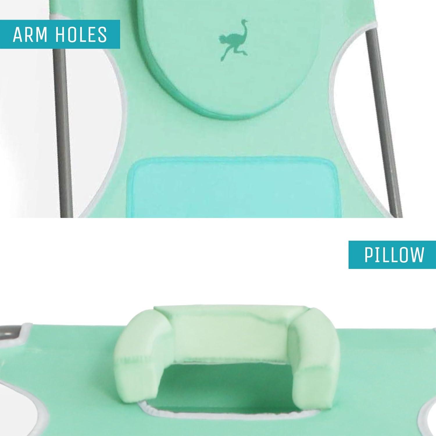 Ostrich Ostrich Chaise Lounge, Portable Facedown Beach Camping Pool Tanning Chair