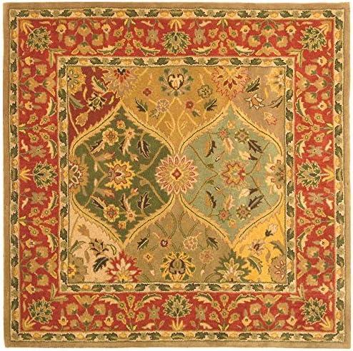 SAFAVIEH Heritage Wessex Traditional Wool Area Rug, Multi, 4' x 4' Square