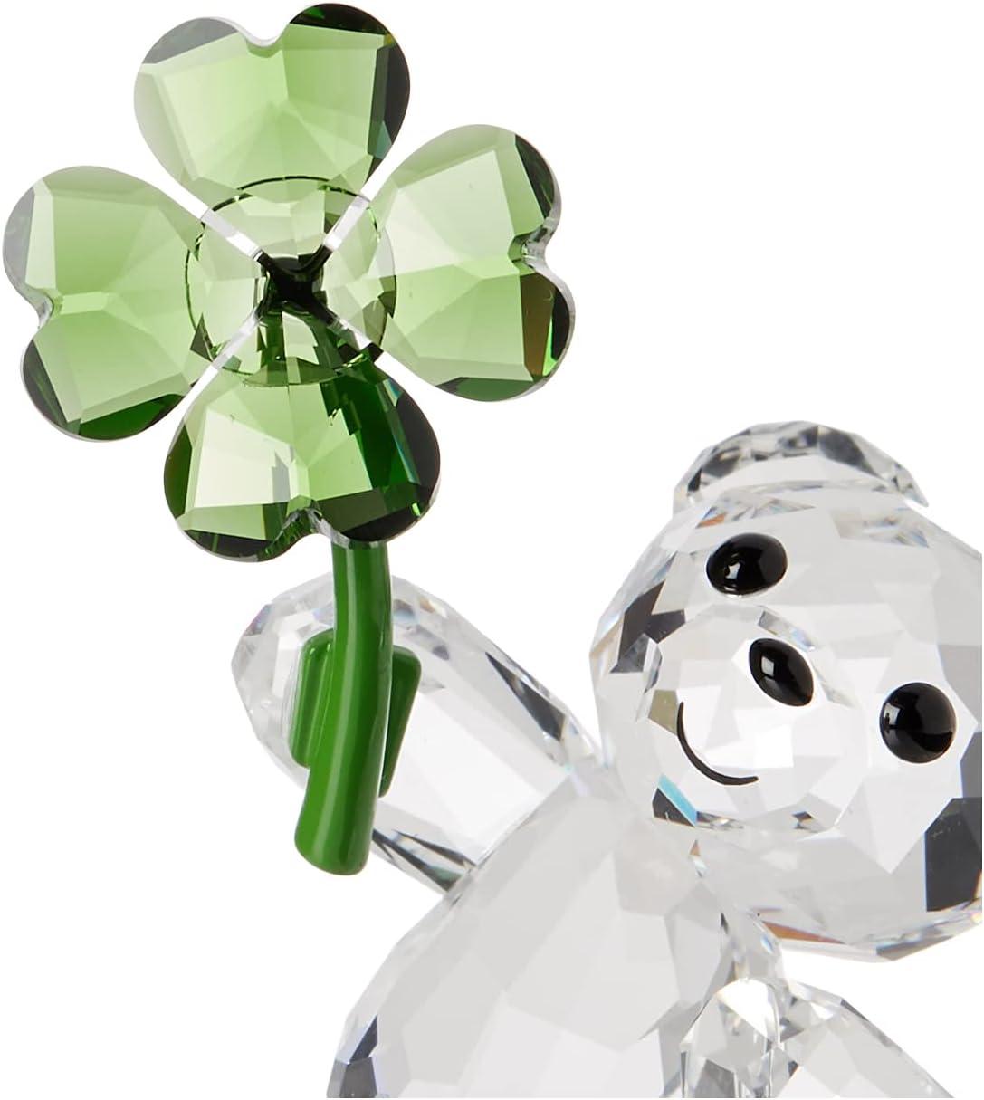 Kris Bear Crystal Figurine with Green Clover