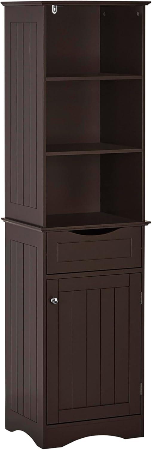 RiverRidge Ashland Tall Bathroom Storage Linen Cabinet and Organizer with Drawer and Shelves