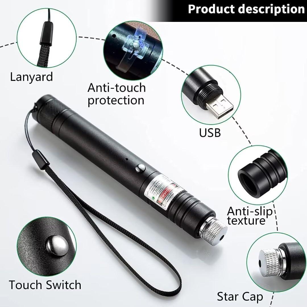 Long Range Green Laser Pointer High Power, Material Upgrade Laser Pointer Pen?2000 Metres Green Lazer Pointer Rechargeable for Hiking,Cat Laser Toy Laser Pointer Rechargeable