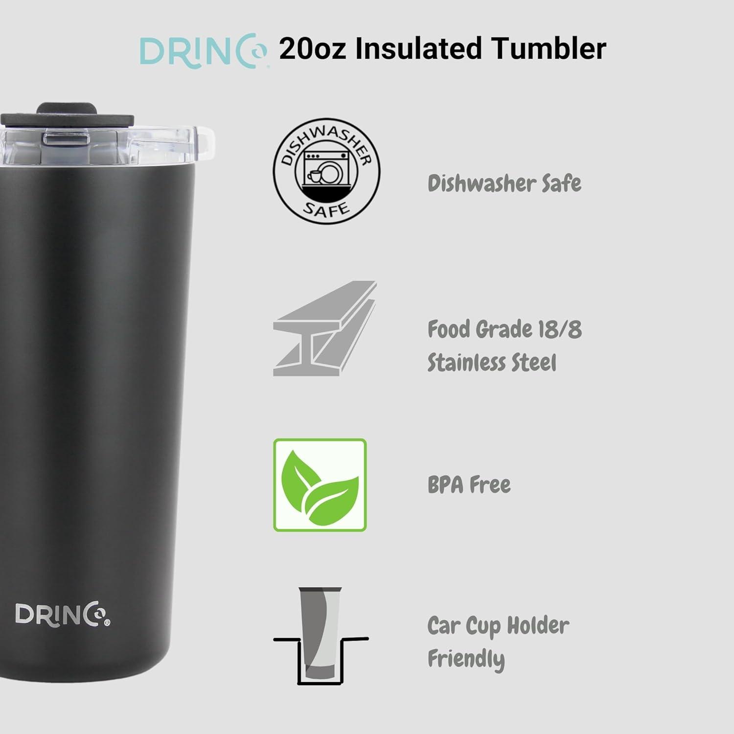 Drinco Drinco 20oz. Double Wall Insulated Stainless Steel Travel Tumbler