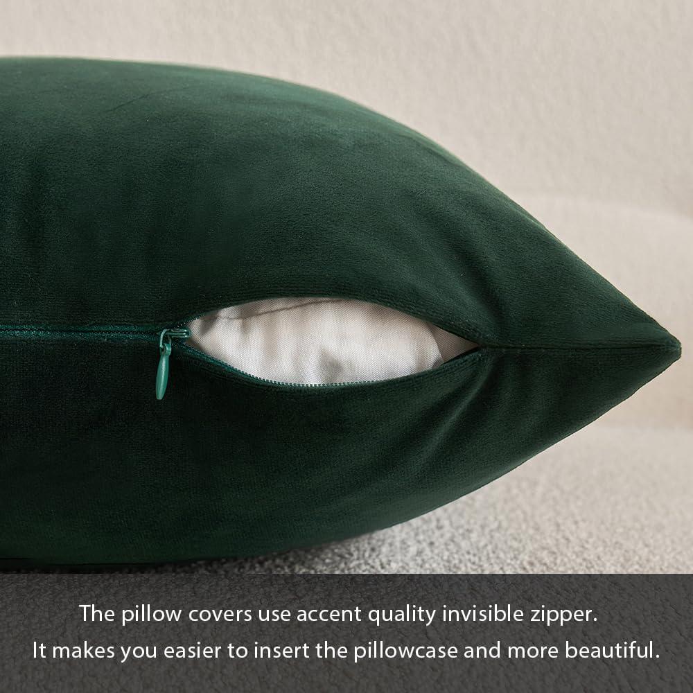 MIULEE Pack of 2 Velvet Soft Solid Decorative Square Throw Pillow Covers Set Fall Cushion Cases for Sofa Bedroom Couch 18 x 18 Inch Golden