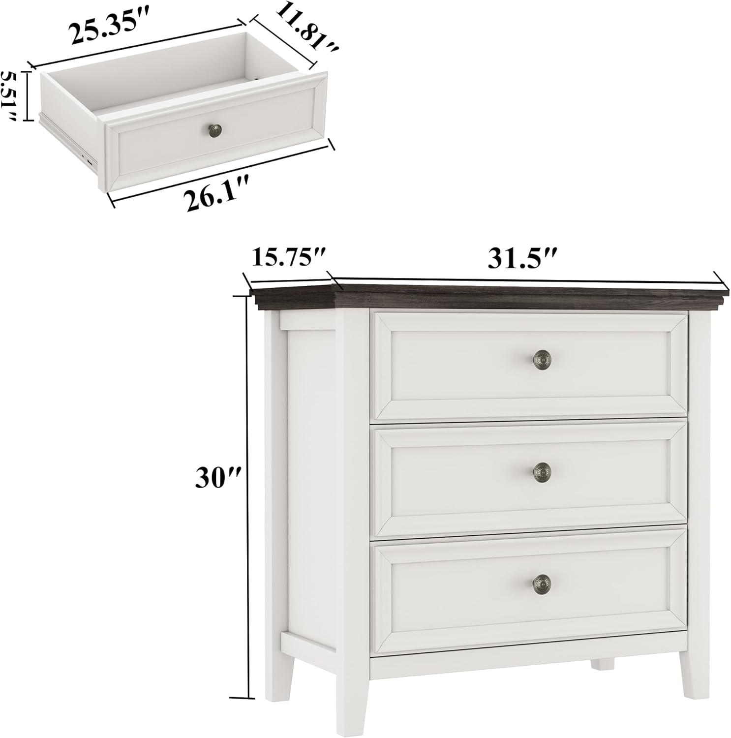Drawers Dresser for Bedroom White - 5-drawer