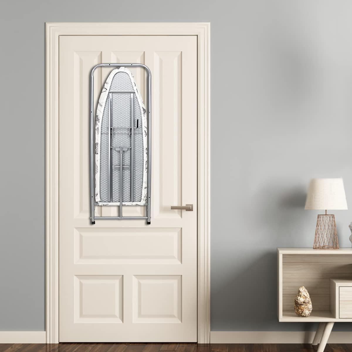 Duwee 14"x38" Wall Mounted and Door Mounted Ironing Board with Heat Resistant Cover