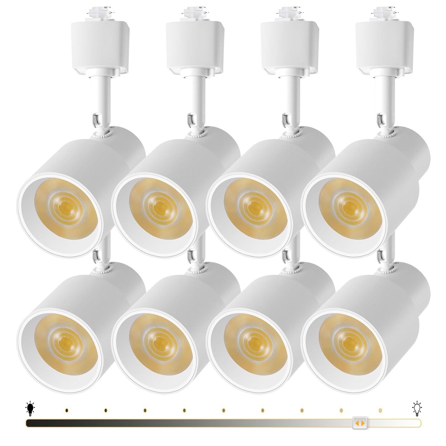 10W H Track Lighting Heads, Dimmable LED Track Lighting Heads Fixtures Bright 3000K Warm White Track Light Head for Accent Task Art, Flicker Free CRI90+ 24° 900lm (White, 4 Pack)