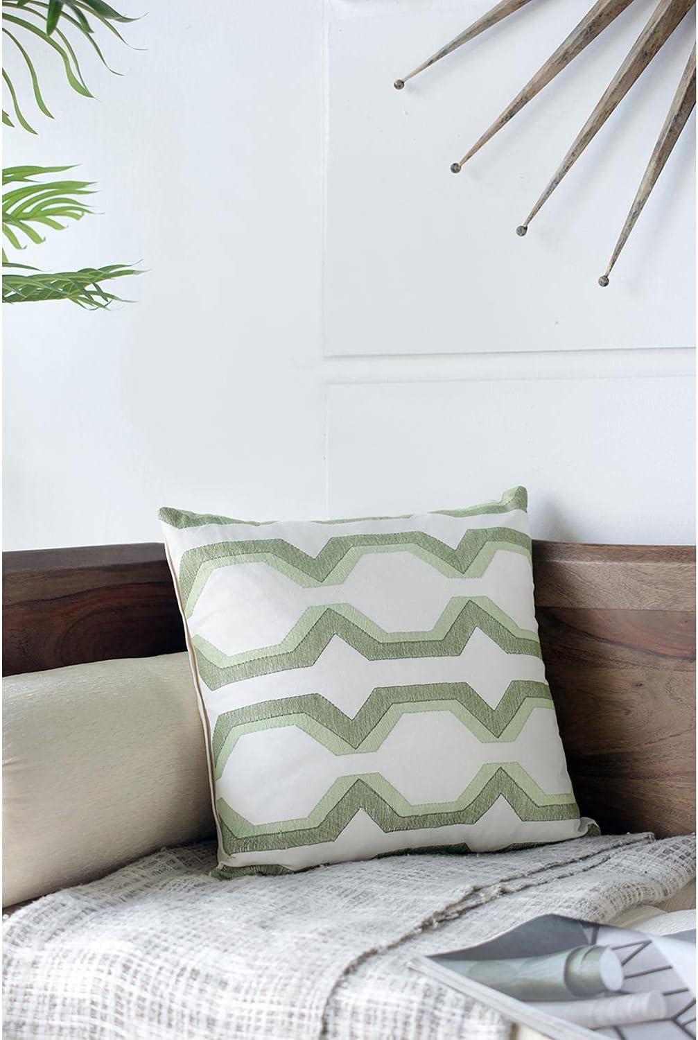 Geometric Cotton Blend Throw Pillow