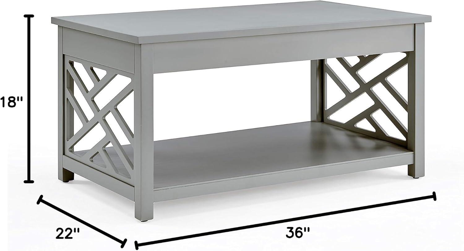 Alaterre Furniture Coventry 36 in. Solid Pine Wood Coffee Table, Traditional to Modern Design Accent Furniture, Gray