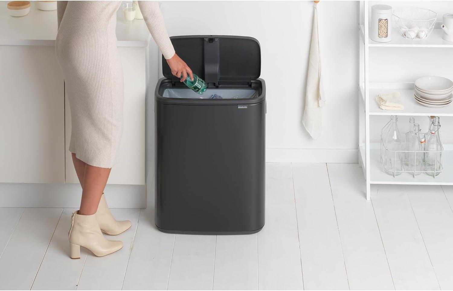 Brabantia Bo Touch Top Trash Can, 16 Gallon