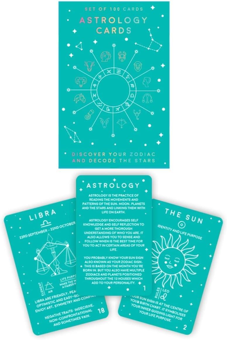 Gift Republic 100 Astrology Cards - guides you through how to read your astrology chart and understand its hidden meanings.