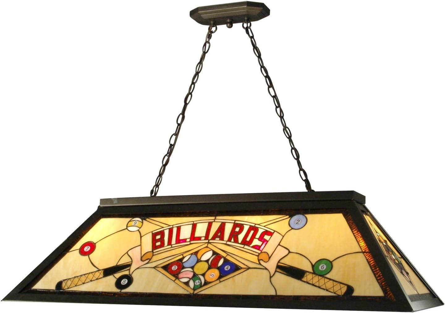 Springdale Lighting 19"W Billiards Pool Table Tiffany Island Hanging Fixture